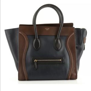 Celine Women's Tri Color Leather Mini Luggage Tote